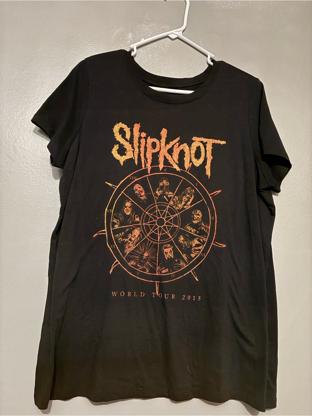 Slipknot Women’s Black Short Sleeve Graphic Tee - Orange Print